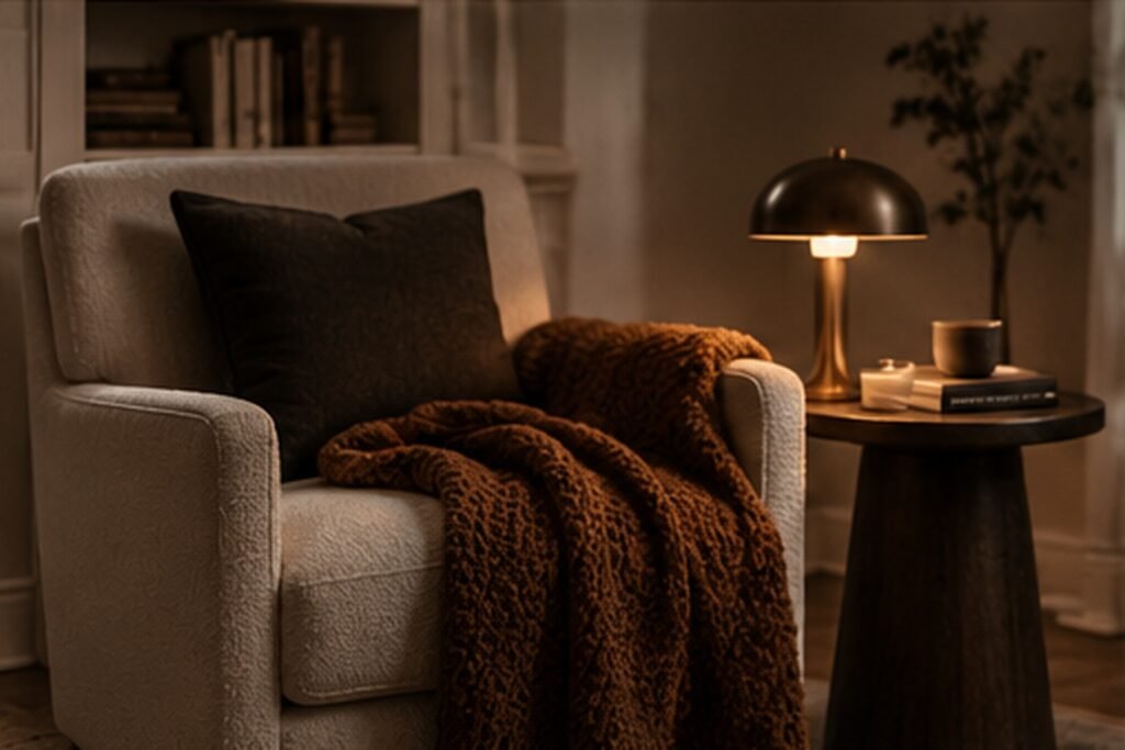 04 — warm ambient lamp lighting for fall and Halloween decor
