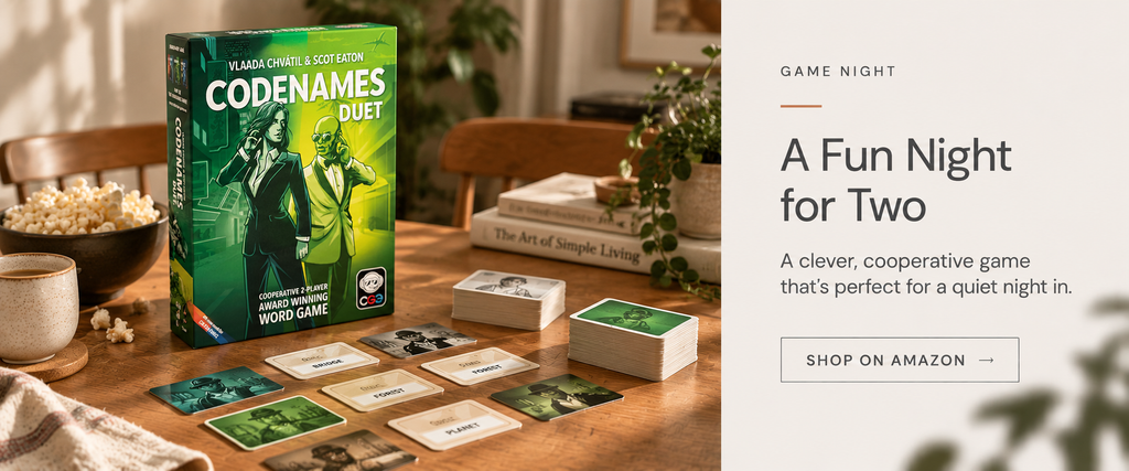compact two-player or solo tabletop game / gives the evening an immediate activity with almost no preparation